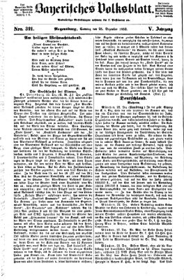 Bayerisches Volksblatt (Regensburger Morgenblatt) Sonntag 25. Dezember 1853