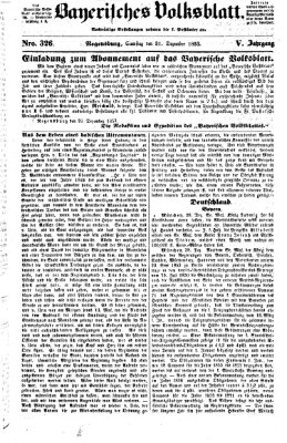 Bayerisches Volksblatt (Regensburger Morgenblatt) Samstag 31. Dezember 1853