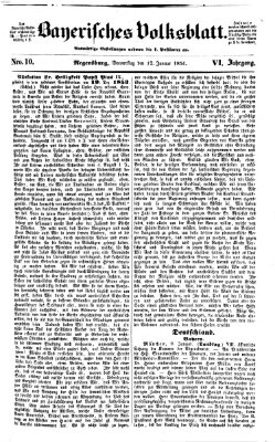 Bayerisches Volksblatt (Regensburger Morgenblatt) Donnerstag 12. Januar 1854