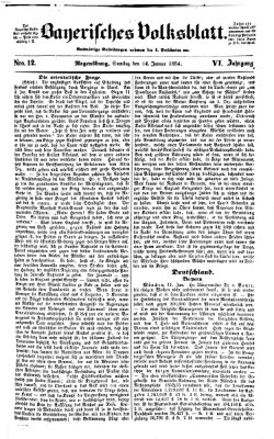 Bayerisches Volksblatt (Regensburger Morgenblatt) Samstag 14. Januar 1854