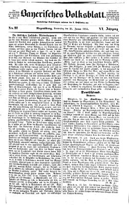 Bayerisches Volksblatt (Regensburger Morgenblatt) Donnerstag 26. Januar 1854