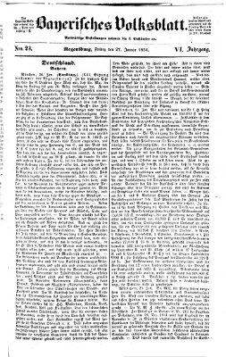 Bayerisches Volksblatt (Regensburger Morgenblatt) Freitag 27. Januar 1854