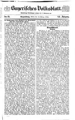 Bayerisches Volksblatt (Regensburger Morgenblatt) Freitag 10. Februar 1854