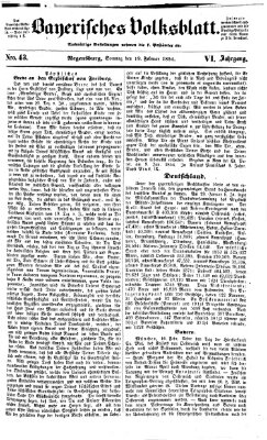 Bayerisches Volksblatt (Regensburger Morgenblatt) Sonntag 19. Februar 1854