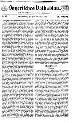 Bayerisches Volksblatt (Regensburger Morgenblatt) Freitag 24. Februar 1854