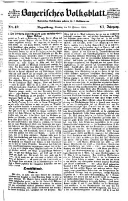 Bayerisches Volksblatt (Regensburger Morgenblatt) Sonntag 26. Februar 1854