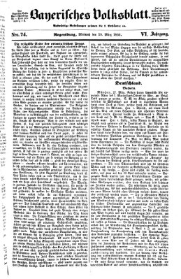 Bayerisches Volksblatt (Regensburger Morgenblatt) Mittwoch 29. März 1854