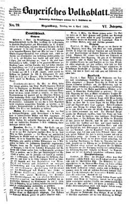 Bayerisches Volksblatt (Regensburger Morgenblatt) Dienstag 4. April 1854