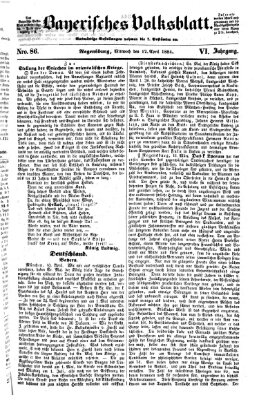 Bayerisches Volksblatt (Regensburger Morgenblatt) Mittwoch 12. April 1854