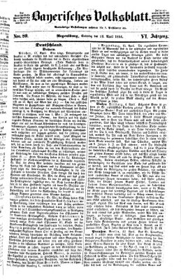 Bayerisches Volksblatt (Regensburger Morgenblatt) Sonntag 16. April 1854