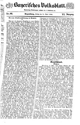 Bayerisches Volksblatt (Regensburger Morgenblatt) Freitag 21. April 1854