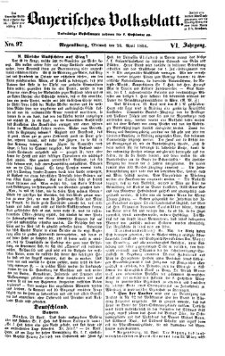 Bayerisches Volksblatt (Regensburger Morgenblatt) Mittwoch 26. April 1854