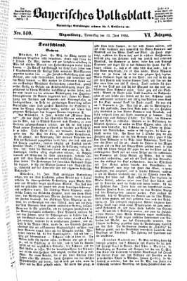 Bayerisches Volksblatt (Regensburger Morgenblatt) Donnerstag 15. Juni 1854