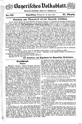 Bayerisches Volksblatt (Regensburger Morgenblatt) Sonntag 18. Juni 1854