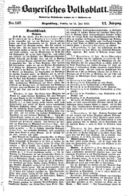 Bayerisches Volksblatt (Regensburger Morgenblatt) Samstag 24. Juni 1854