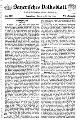 Bayerisches Volksblatt (Regensburger Morgenblatt) Dienstag 27. Juni 1854