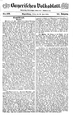 Bayerisches Volksblatt (Regensburger Morgenblatt) Freitag 30. Juni 1854