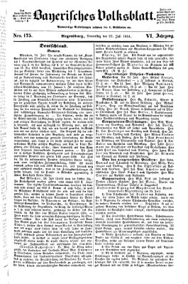 Bayerisches Volksblatt (Regensburger Morgenblatt) Donnerstag 27. Juli 1854