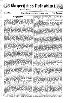 Bayerisches Volksblatt (Regensburger Morgenblatt) Donnerstag 17. August 1854