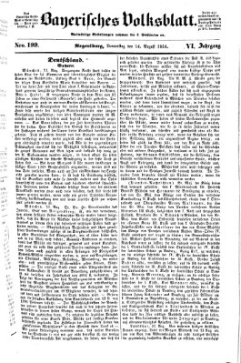 Bayerisches Volksblatt (Regensburger Morgenblatt) Donnerstag 24. August 1854