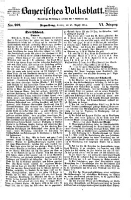 Bayerisches Volksblatt (Regensburger Morgenblatt) Sonntag 27. August 1854