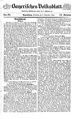 Bayerisches Volksblatt (Regensburger Morgenblatt) Donnerstag 7. September 1854