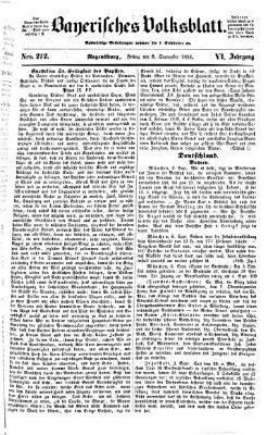 Bayerisches Volksblatt (Regensburger Morgenblatt) Freitag 8. September 1854