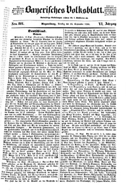 Bayerisches Volksblatt (Regensburger Morgenblatt) Dienstag 19. September 1854