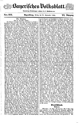 Bayerisches Volksblatt (Regensburger Morgenblatt) Freitag 22. September 1854