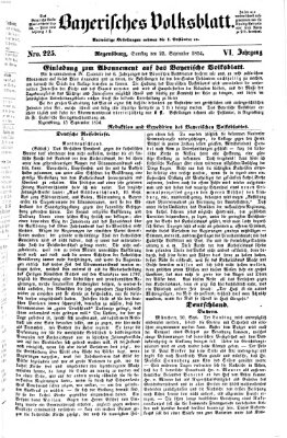 Bayerisches Volksblatt (Regensburger Morgenblatt) Samstag 23. September 1854