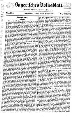 Bayerisches Volksblatt (Regensburger Morgenblatt) Samstag 30. September 1854