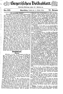 Bayerisches Volksblatt (Regensburger Morgenblatt) Samstag 14. Oktober 1854