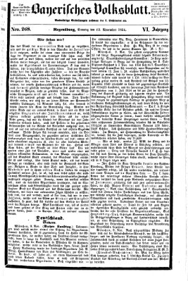 Bayerisches Volksblatt (Regensburger Morgenblatt) Sonntag 12. November 1854