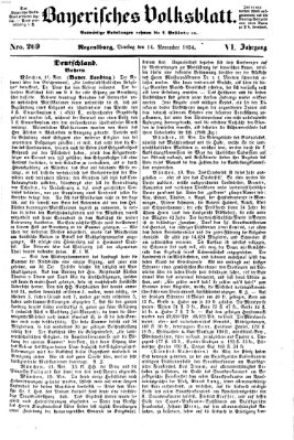 Bayerisches Volksblatt (Regensburger Morgenblatt) Dienstag 14. November 1854