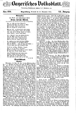 Bayerisches Volksblatt (Regensburger Morgenblatt) Mittwoch 15. November 1854