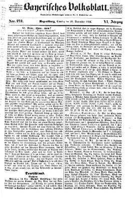 Bayerisches Volksblatt (Regensburger Morgenblatt) Samstag 18. November 1854