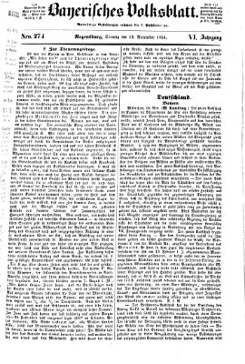 Bayerisches Volksblatt (Regensburger Morgenblatt) Sonntag 19. November 1854