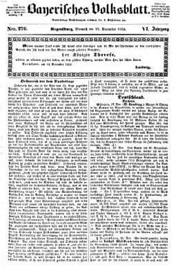 Bayerisches Volksblatt (Regensburger Morgenblatt) Mittwoch 22. November 1854