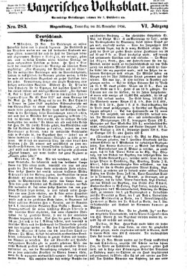 Bayerisches Volksblatt (Regensburger Morgenblatt) Donnerstag 30. November 1854