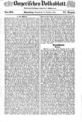 Bayerisches Volksblatt (Regensburger Morgenblatt) Mittwoch 13. Dezember 1854