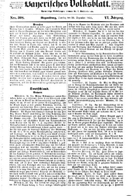 Bayerisches Volksblatt (Regensburger Morgenblatt) Samstag 30. Dezember 1854