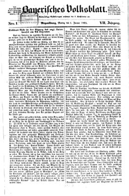 Bayerisches Volksblatt (Regensburger Morgenblatt) Montag 1. Januar 1855