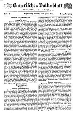 Bayerisches Volksblatt (Regensburger Morgenblatt) Donnerstag 4. Januar 1855