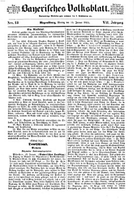 Bayerisches Volksblatt (Regensburger Morgenblatt) Montag 15. Januar 1855