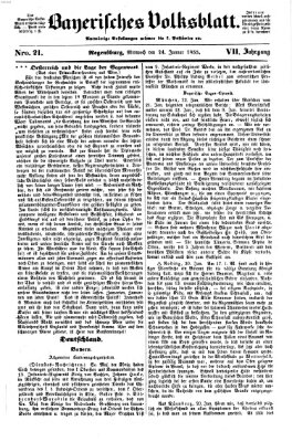 Bayerisches Volksblatt (Regensburger Morgenblatt) Mittwoch 24. Januar 1855