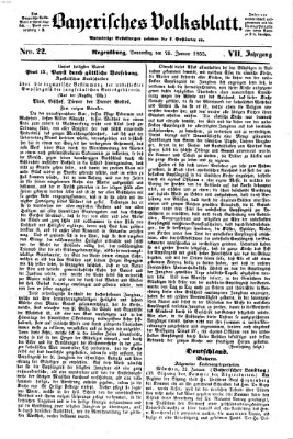 Bayerisches Volksblatt (Regensburger Morgenblatt) Donnerstag 25. Januar 1855