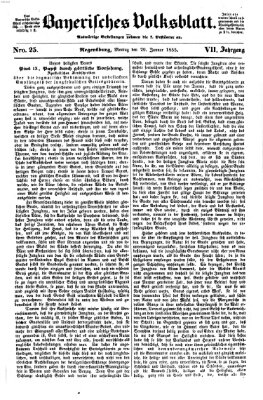 Bayerisches Volksblatt (Regensburger Morgenblatt) Montag 29. Januar 1855