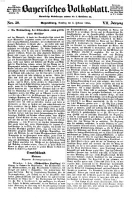 Bayerisches Volksblatt (Regensburger Morgenblatt) Samstag 3. Februar 1855