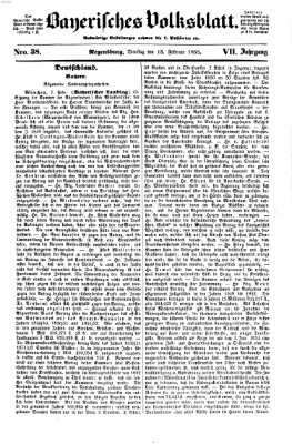 Bayerisches Volksblatt (Regensburger Morgenblatt) Dienstag 13. Februar 1855