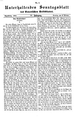 Bayerisches Volksblatt (Regensburger Morgenblatt) Sonntag 18. Februar 1855